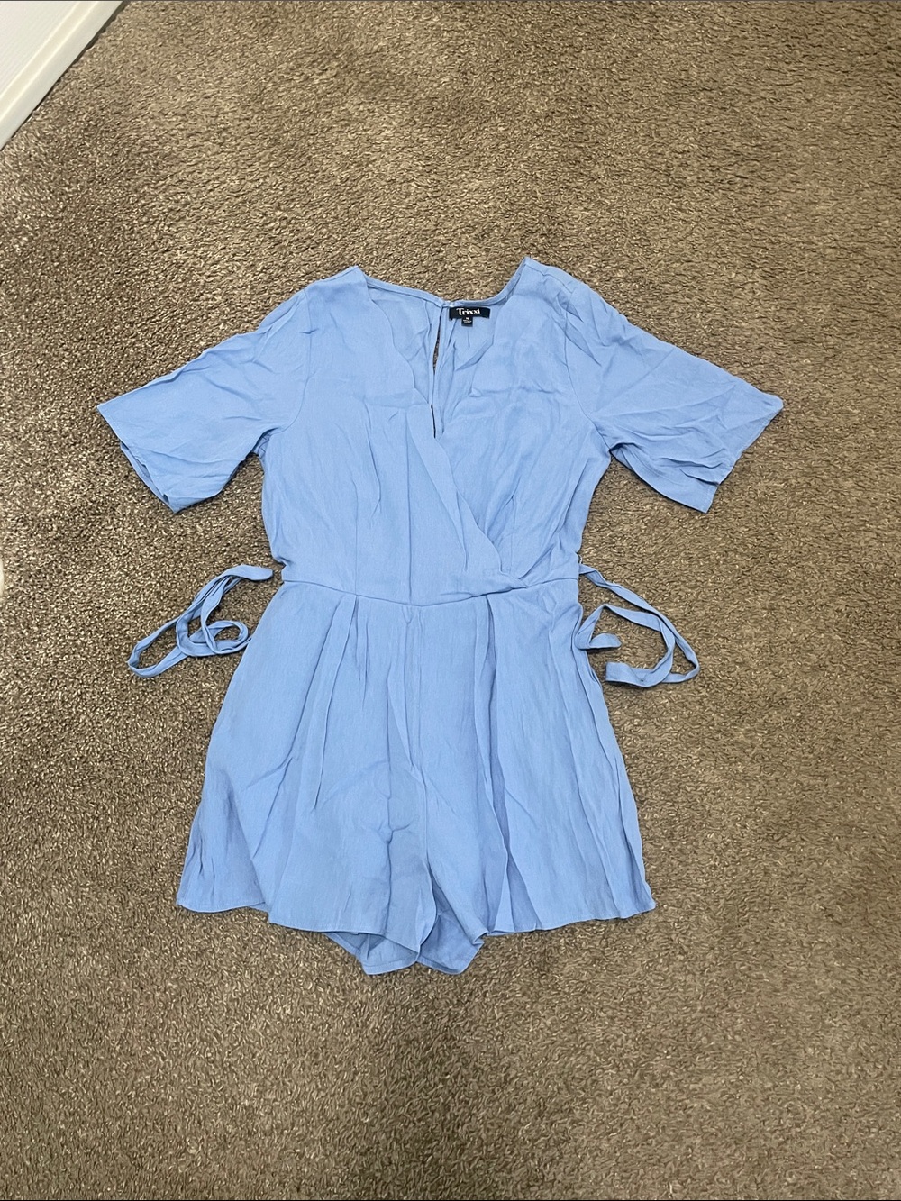 Forever 21 Light Blue Girls' Wrap Short Sleeve Romper